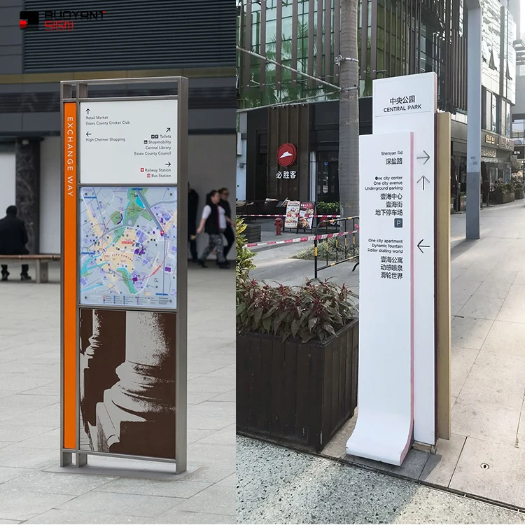 Large Free Standing Guide Signs Custom Wayfinding Signage for Mall ...