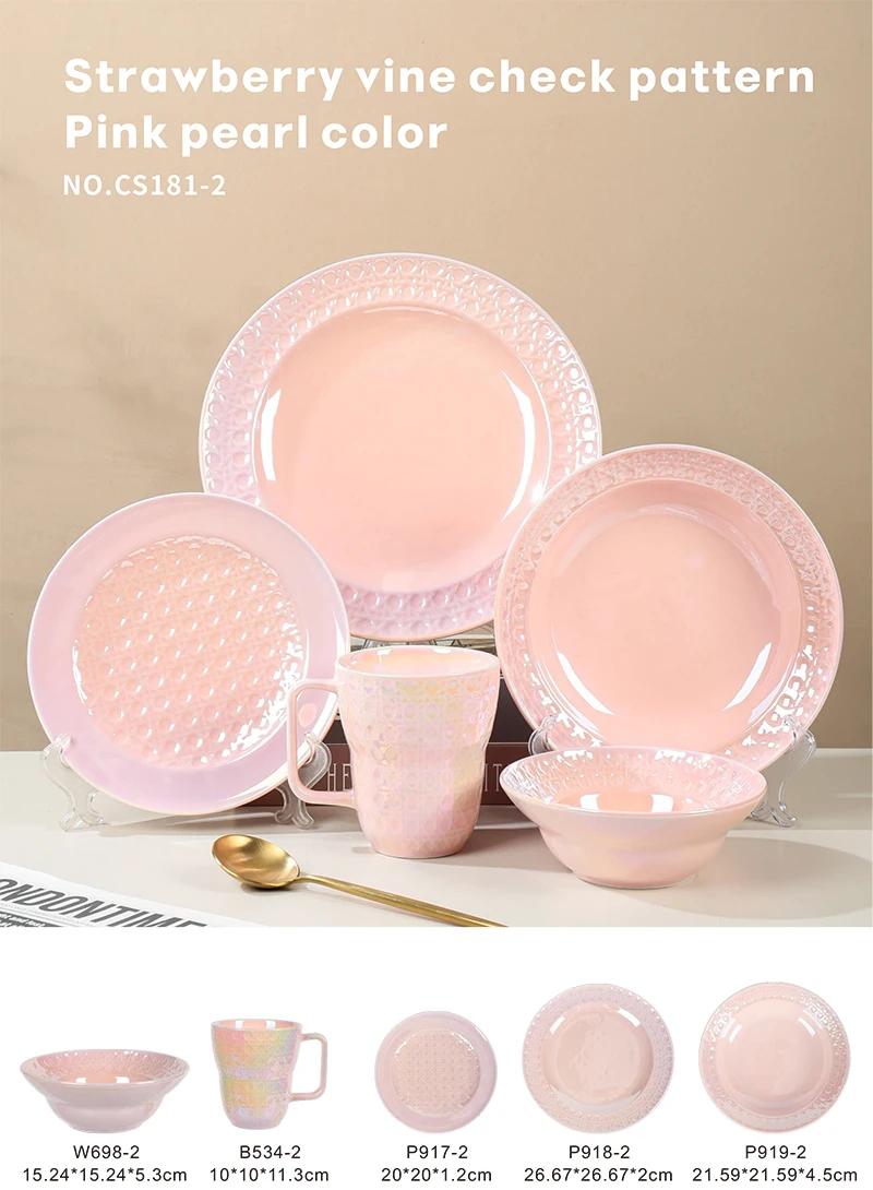 product wholesale ceramic porcelain reusable dinnerware set round shape salad platter dish plate for hotels home use-3