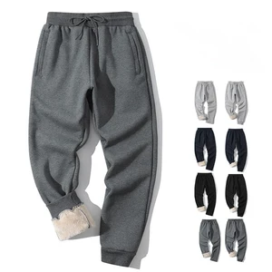 Wholesale Men's Winter Trousers Casual Wide-leg Sports Pants Trend Loose Thickened Lamb Fur Men's Sweatpants Ankle Pants