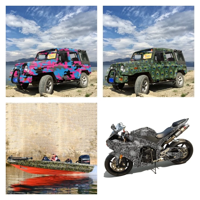 TSAUTOP DIY Air Bubble Camo Car Decoration Film Auto Vinyl Wrap