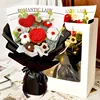 Bouquet di cotone con rose rosse "Red Love" - nero