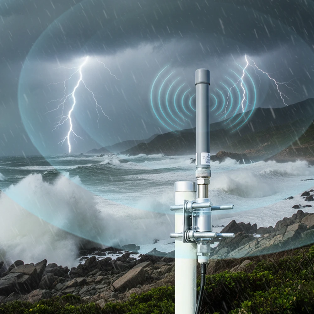 Fiberglass OMNI Commercial Grade VHF Marine Antenna for Ships Boats and Coastal Base Stations