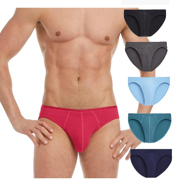 High Quality Mens Briefs Classic Solid Stretch Cotton Underwear Sexy