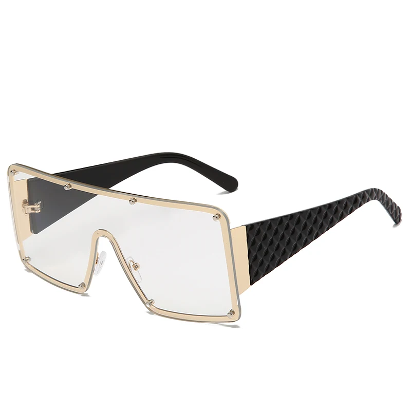 NWOGLSS 58287 Colorful Metal Square Oversized Fashion Conjoined Sunglasses aperçu 19