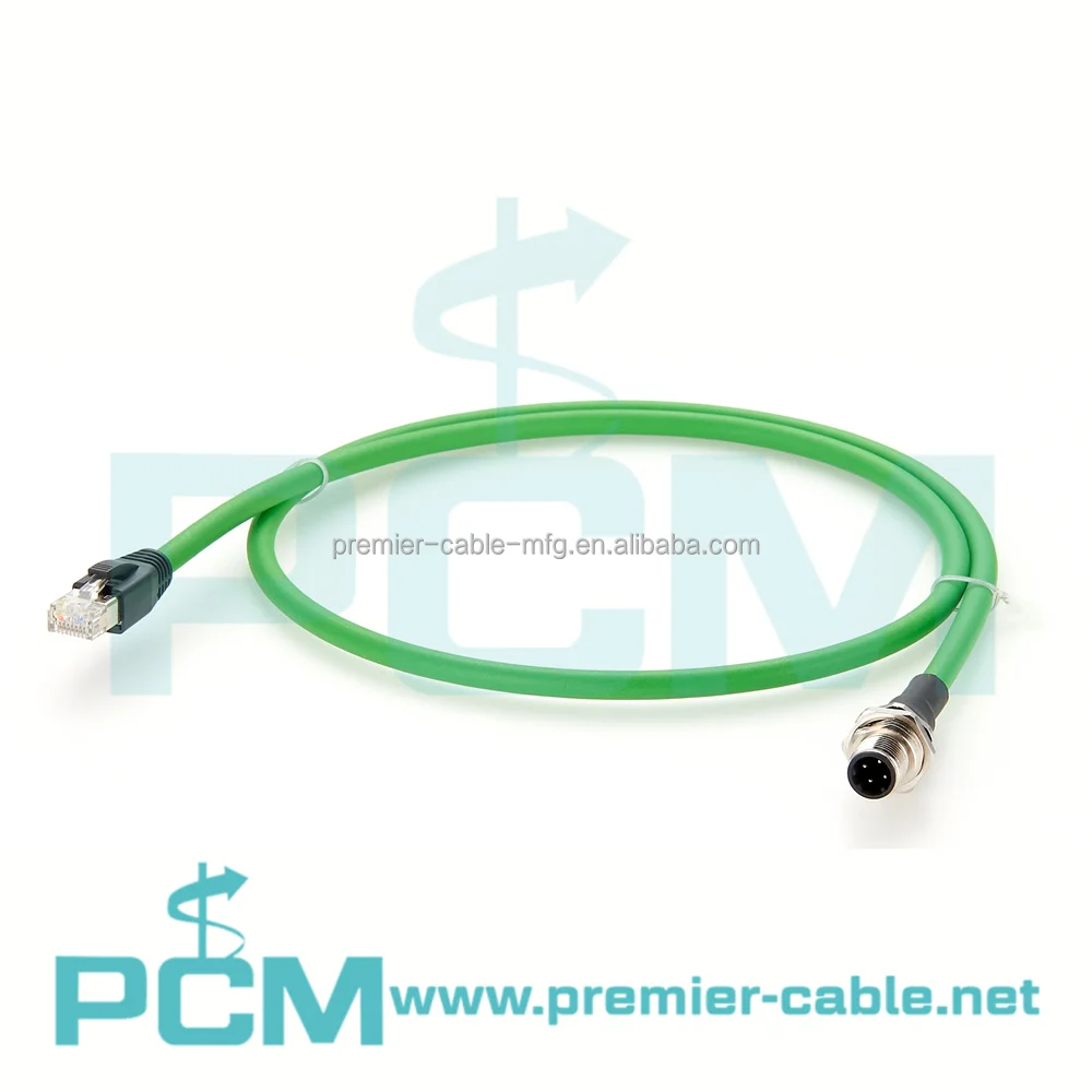 Industrial Automation M12 D-Coding to RJ45 CAT5 Bulkhead Panel Cable supplier