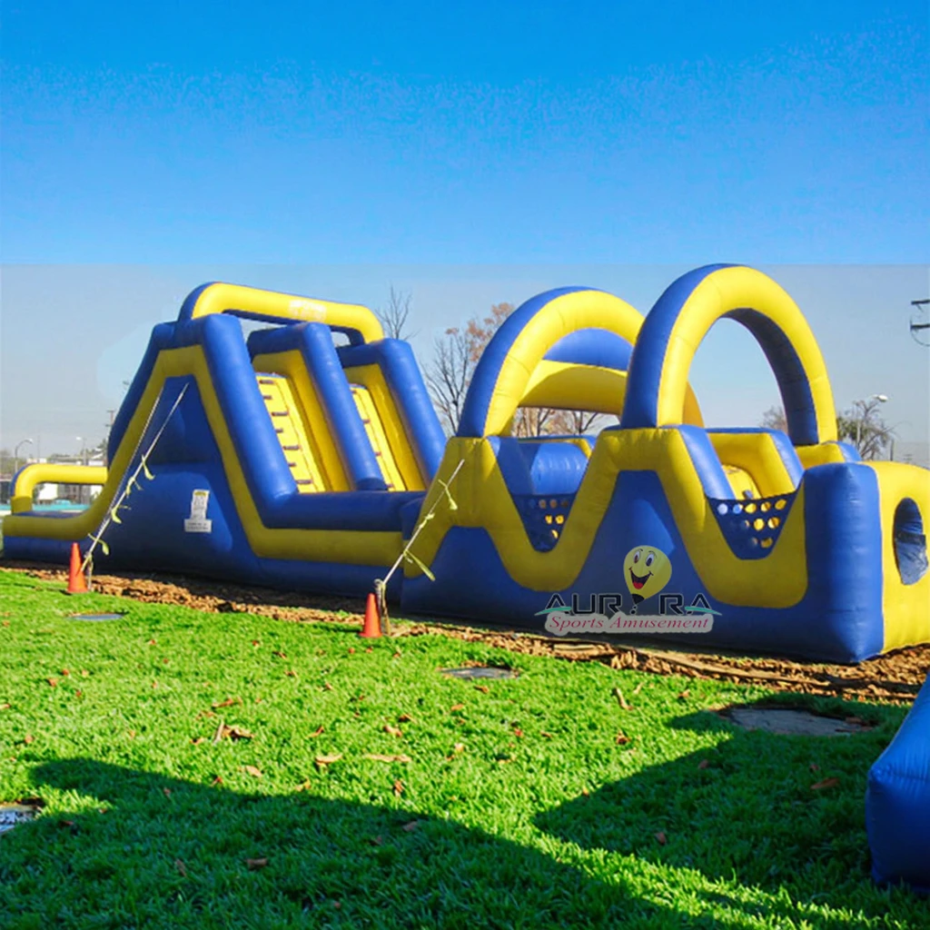 Interactive Challenge Inflatable Obstacle Course Type Adult Bounce House Rugged Warrior Inflatable Obstacle