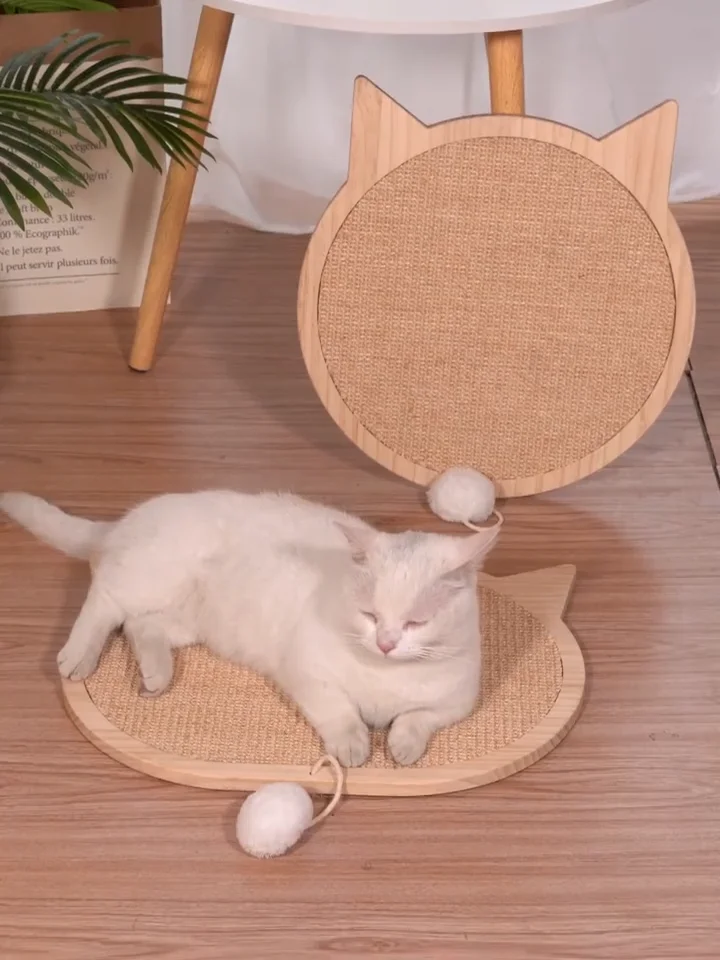 Cat Cardboard House Scratching Post Paw Scratch Mat,Sisal Fabric For