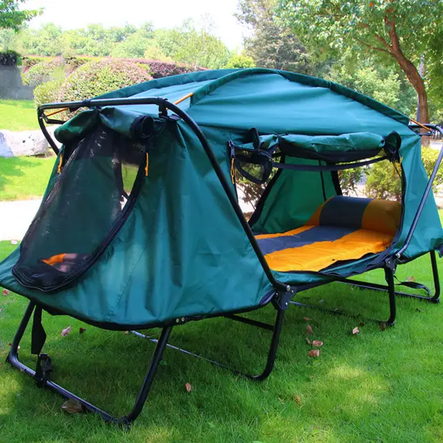 Two-in-one outdoor camping folding single tent marching bed portable rainproof fishing tent