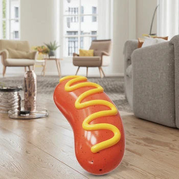 Red Sausage Audible Dog Toy Durable Pet Squeaky Chewing Toys