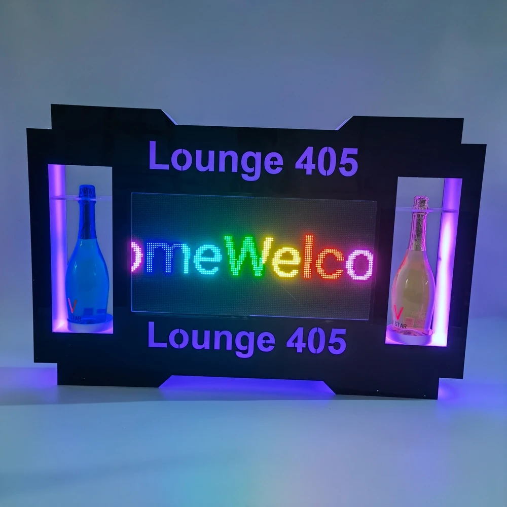 APP программируемая прокручивающаяся Светодиодная доска для сообщений знак VIP-дисплей экран прочитатель букв бутылка предупредительный