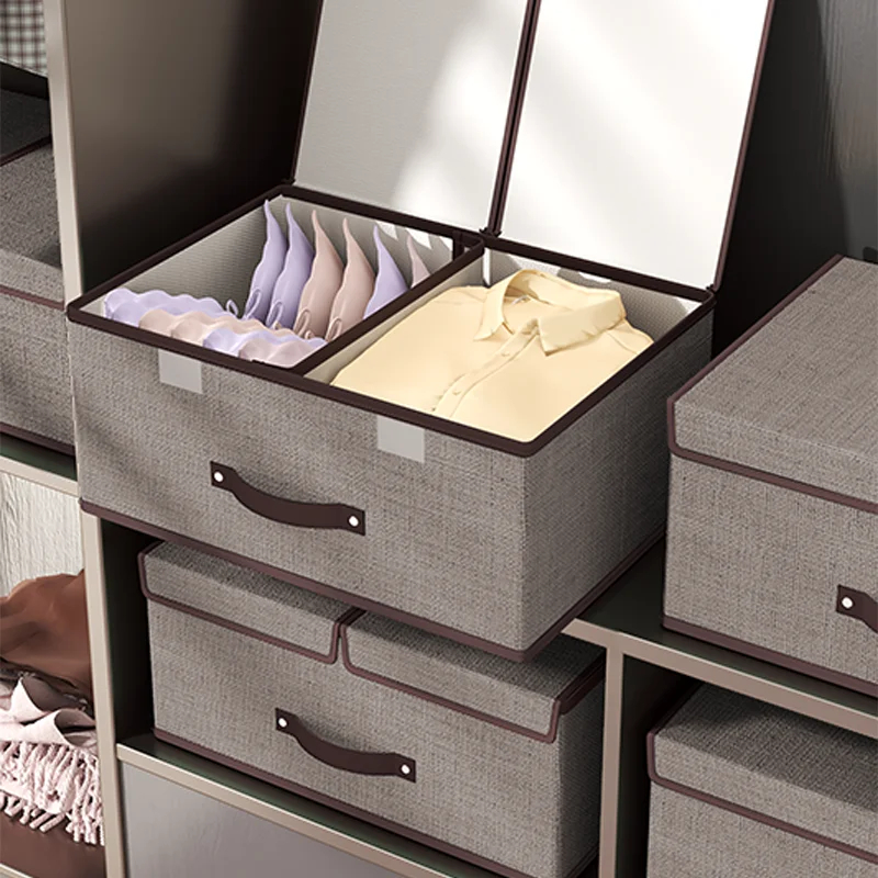 Cotton and Linen Clothes Storage Box,bed Finishing Basket,underwear Storage Box,household Underwear Box Clean and Comfortable