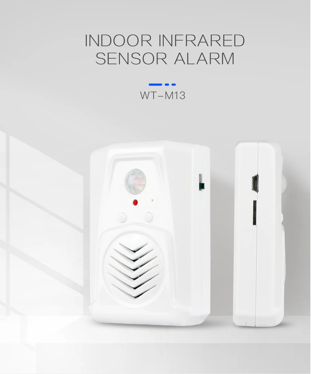 Electronic Wireless Motion Sensor Alarm Guest Saluting MP3 Voice Doorbell with SD Card Slot Change Voice