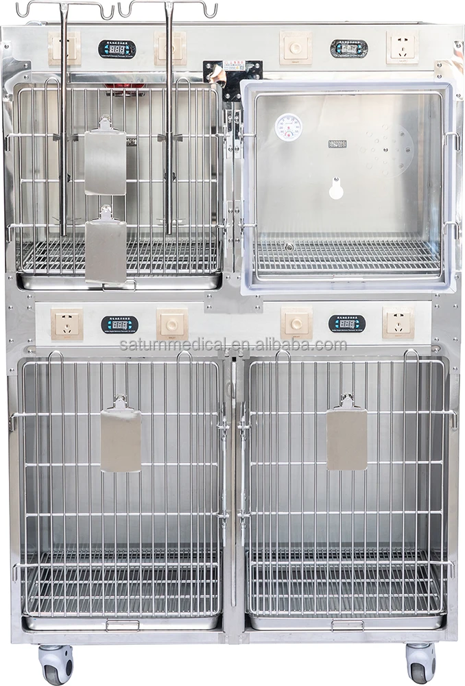 Stainless Steel Portable Medical Oxygen Therapy Treatment Small Animal Veterinary Pet Clinic