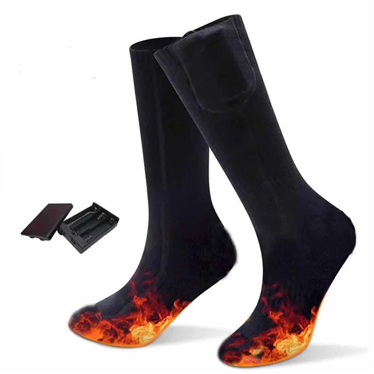 Winter Electric Heated Socks Rechargeable Men Women Thermal Warm Long Stockings 