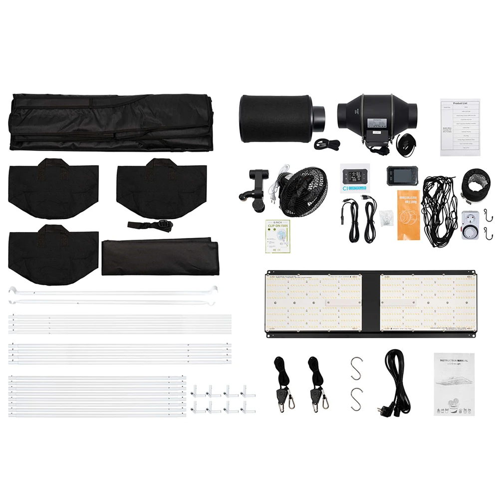 Europe Stock 80x80x180cm Growbox Komplettset 1680D Grow Zelt