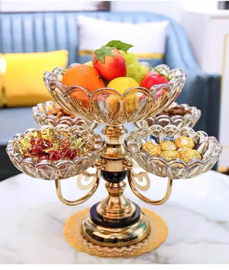 Modern Simple Crystal Glass Fruit Packaging Tray Luxury Decoration Home  Decoration Tea Table Practical Dry Fruit Platter Tray