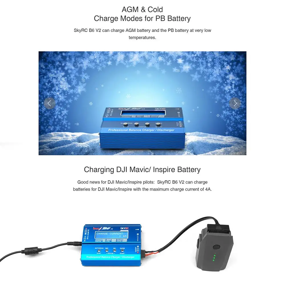 B6 V2 Balance Charger Discharger 6A 60W For TYI Mavic TB4X PB Li-ion Battery Charger factory