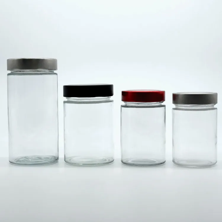 200ml 280ml 380ml Straight Sided Tall Glass Jars with Deep Lid