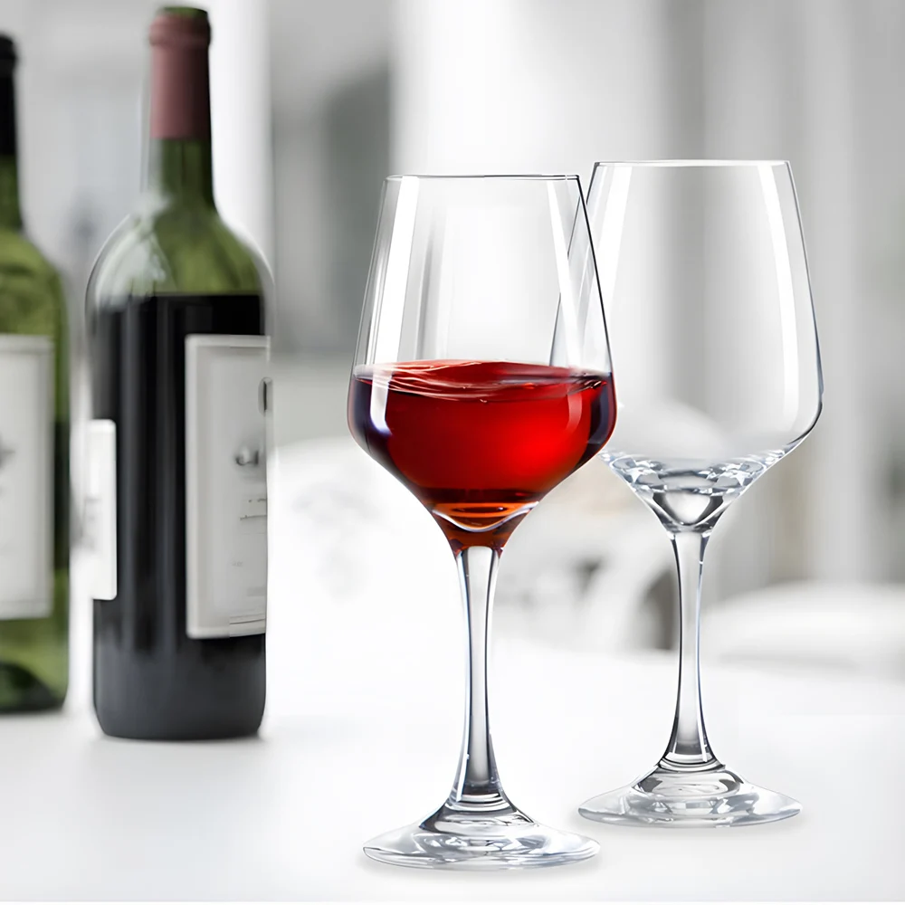 Wholesale Custom Machine-Made Crystal Red Wine Goblets Polished Glassware Wedding Decoration