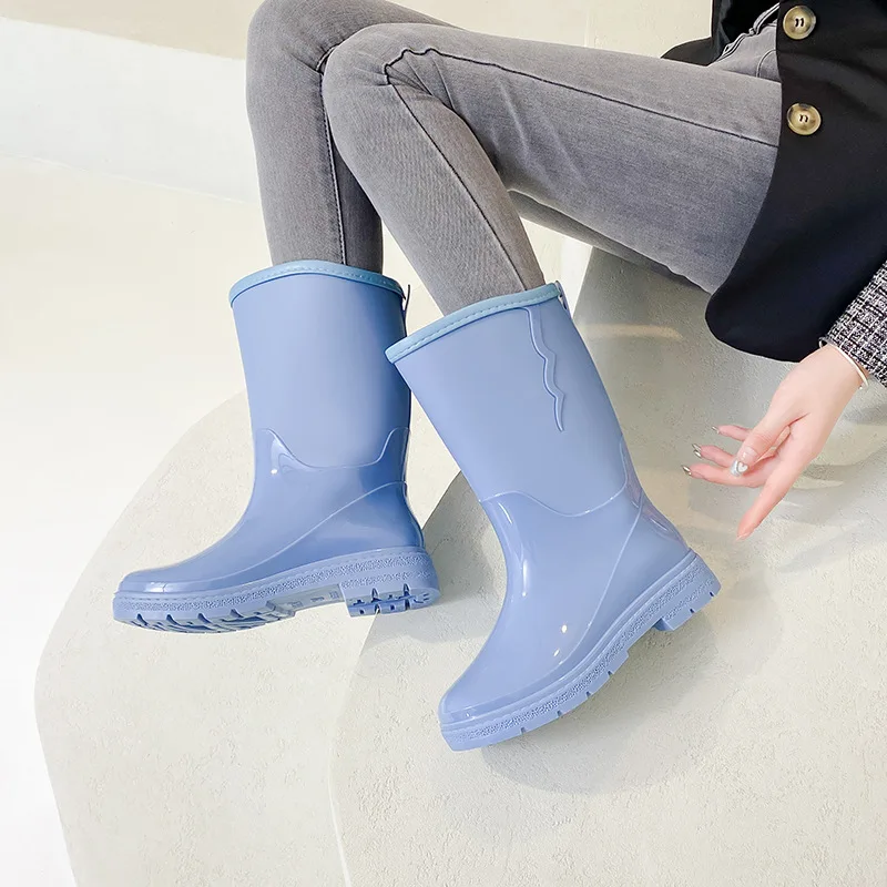 Waterproof Candy Colored Mid Tube Rain Boots For Women
