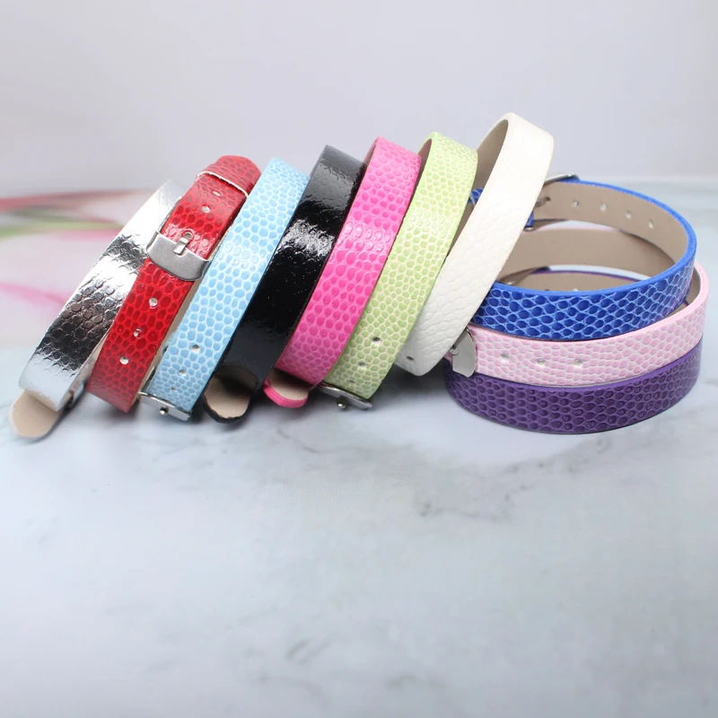 New 10mm Snake Skin Wristband Bracelet PU Leather Bracelets Women