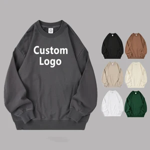 Wholesale Winter Plain Cotton Blank Thick Unisex Sports Jumpers Crewneck Sweatshirt Custom Men's Oversized Hoodies