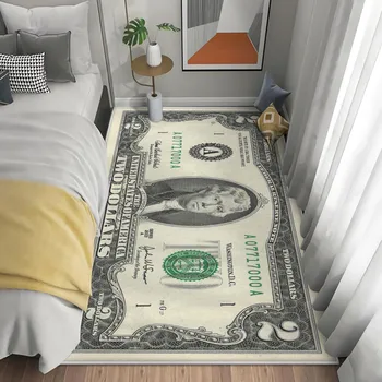 money dollar Benjamin Franklin,Carpet Bedroom, Living Room, Study Area, Reading Area Floor Mat, shaggy floor rug