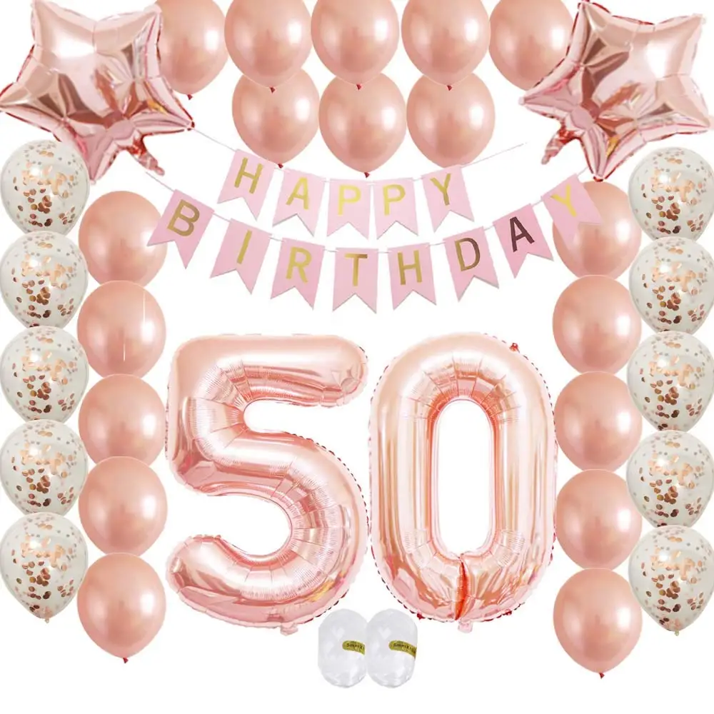Kit De Decoraciones De 50 Cumpleaños Oro Rosa Para Mujer,Aniversario De Boda,Suministros Para Fiesta De Cumpleaños Como Regalo - 50 Cumpleaños,50 Cumpleaños Fiesta,50 Cumpleaños Decoraciones Product on Alibaba.com