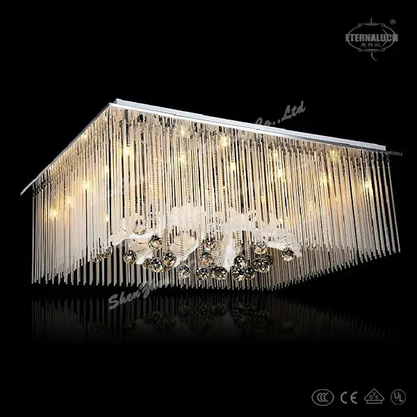 high quality hotel crystal ceiling chandelier lighting bedroom decor stainless steel light ETL60447