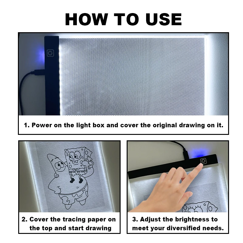 A4 Led Light Up Drawing Board Digital Stencil Tracing Table Art