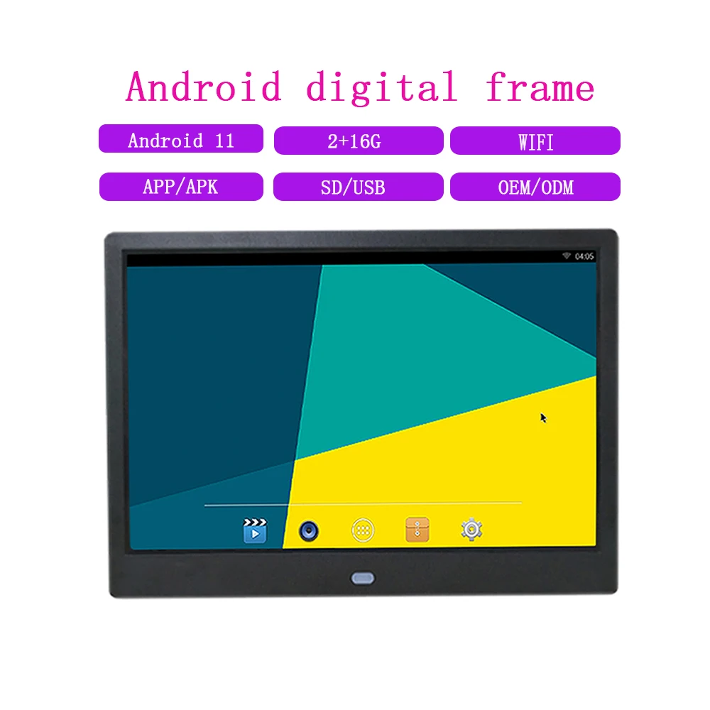 Android 11 Free Download App Apk 16G Memory WIFI IPS 10 Inch Digital Photo Video Frame Advertising Machine