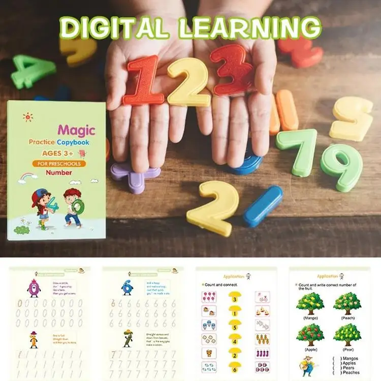 A4 Size Customized Practical Reusable Children Writing Tool Sank Magic Copybook