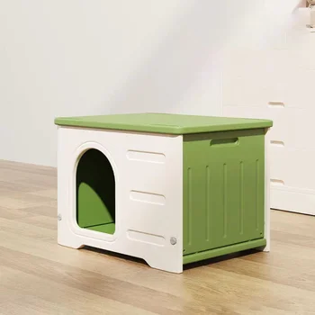 Plastic Cat House Sturdy Pet Shelter Cat Cabinet Easy Assembly with Solid Pattern Home for Cats