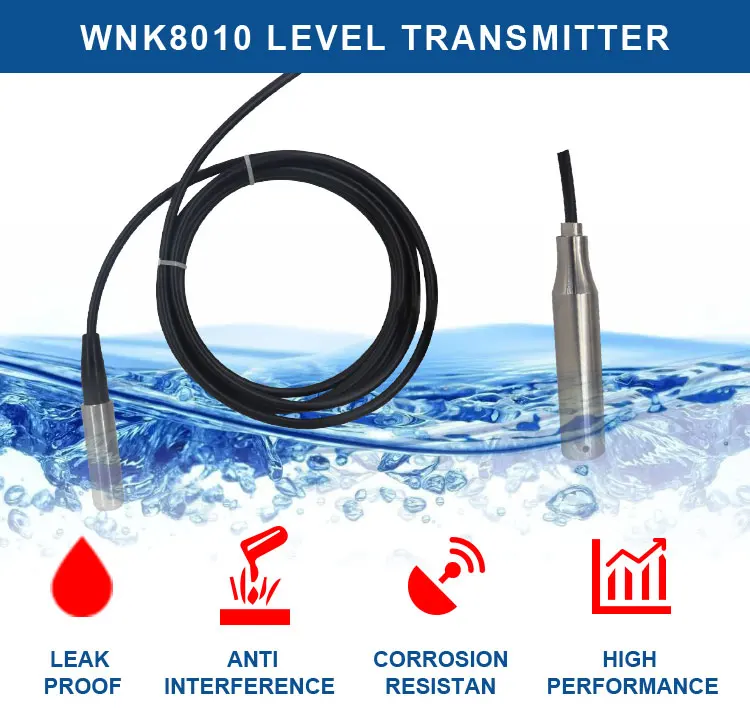 WNK 4-20ma 0.5-4.5V RS485 Submersible Level Transmitter for Water Tank