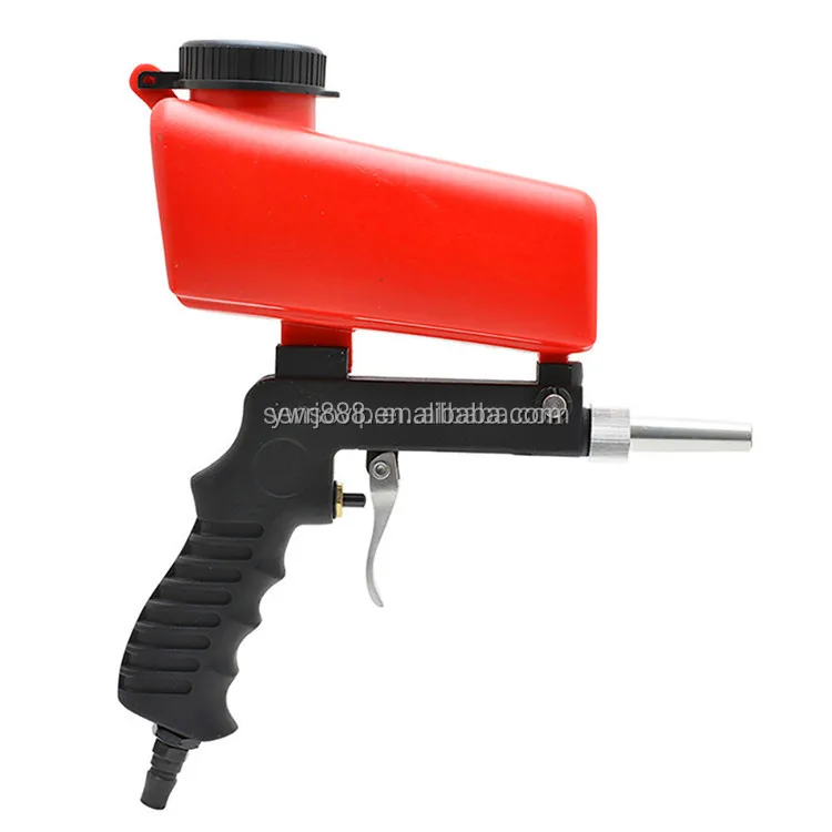Gravity Feed Portable Hand Held Pneumatic Sand Media Blaster Gun w/ Spare Tip