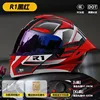 casco Mirror-911 Revealing Helmet-R1 Nero Rosso-3 Doppia Certificazione