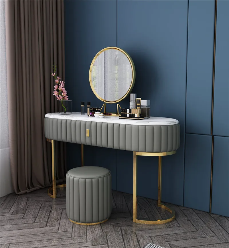 Custom Gold Metal Marble Top Dressers Cabinet Home Furniture Luxury Bedroom Dresser Table
