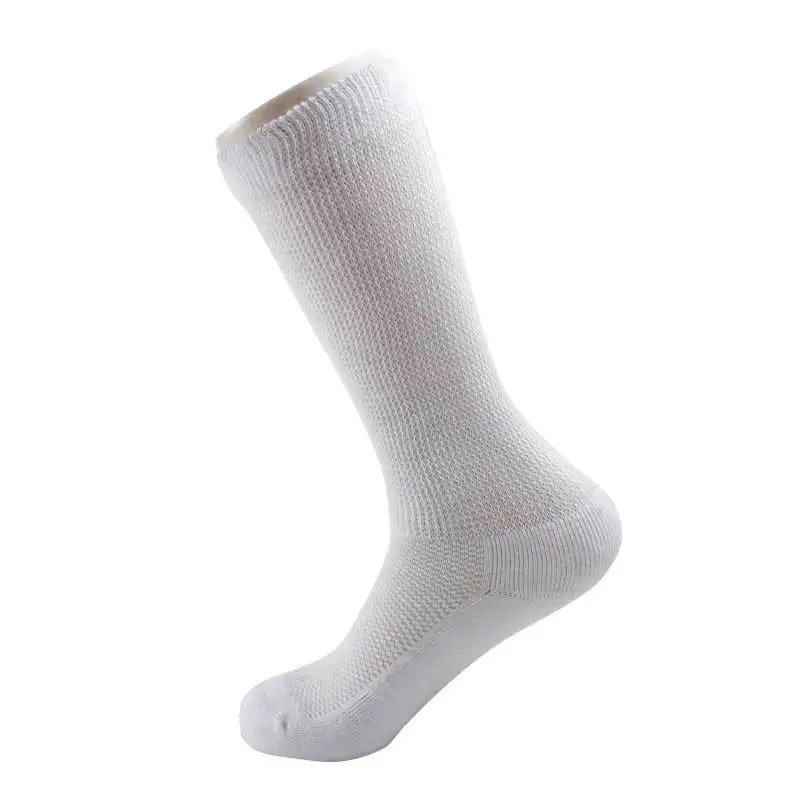 Oem Custom Medical Cotton Diabetic Sock White Grip Crew Antibacteril