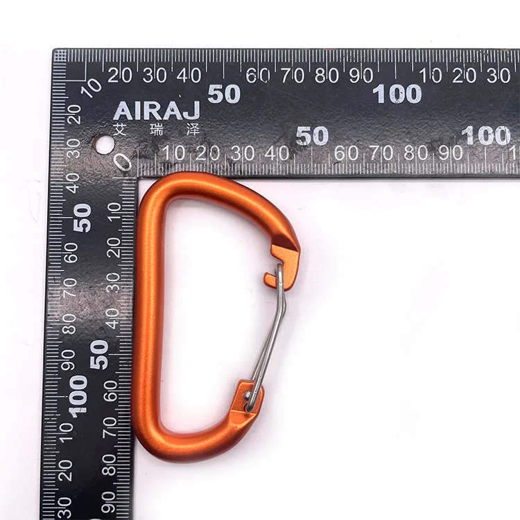 BT-L50 Wire Gate 5KN Hammock Camping Hooks 80mm Carabiner Custom Logo Aluminum Caribeaner Clip