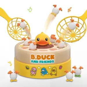 EPT Kids Educational Electric Bounce Capture Duck Bouncing Turntable Table Board Game Bounce Yellow Duck Toy Board Game