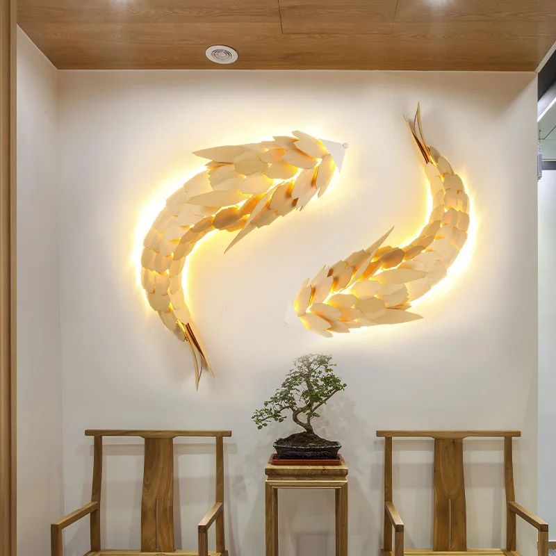 Ganeep Creatieve Japanse Massief Houten Dubbele Hoofd Wandlamp Slaapkamer Nachtkastje Woonkamer Gangpad Studie Muur Lantaarn Projectoren Eenvoudige Moderne E27 Wandlamp