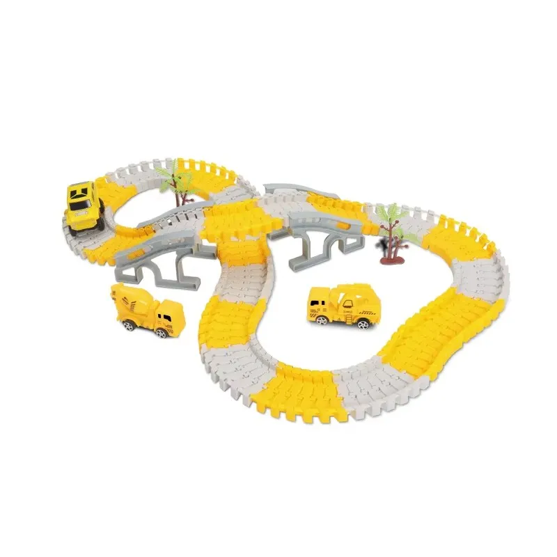 arkidz Car Race Tracks for Kids, Construction Race Tracks Toy, Engineering Road Tracks for Boys and Girls (255 Pcs Set)