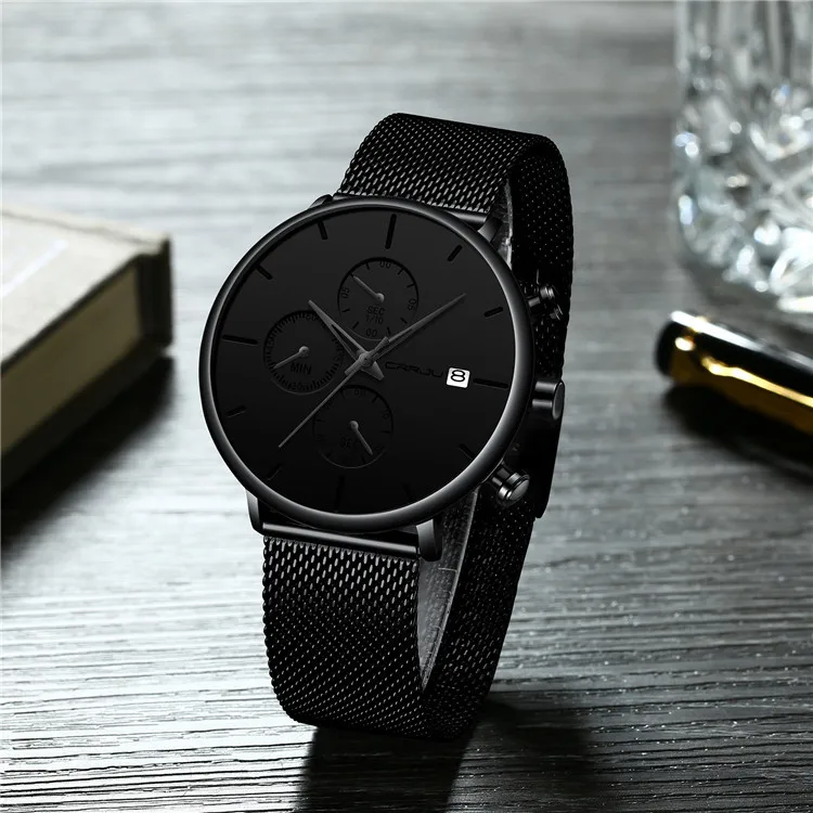 クラシックメンズラグジュアリーブランドウォッチブラックステンレススチールミニマリスト男性アナログ時計防水crrju2268クォーツメンズ腕時計 -  Buy Crrju 2268 腕時計、男性腕時計、ステンレス鋼腕時計 Product on Alibaba.com