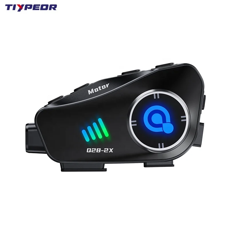 TIYPEOR Waterproof Motorcycle Helmet Intercom Headset Auto Answer Calls with HD Recorder Camera BT 2-Person Intercom 1000 Meters