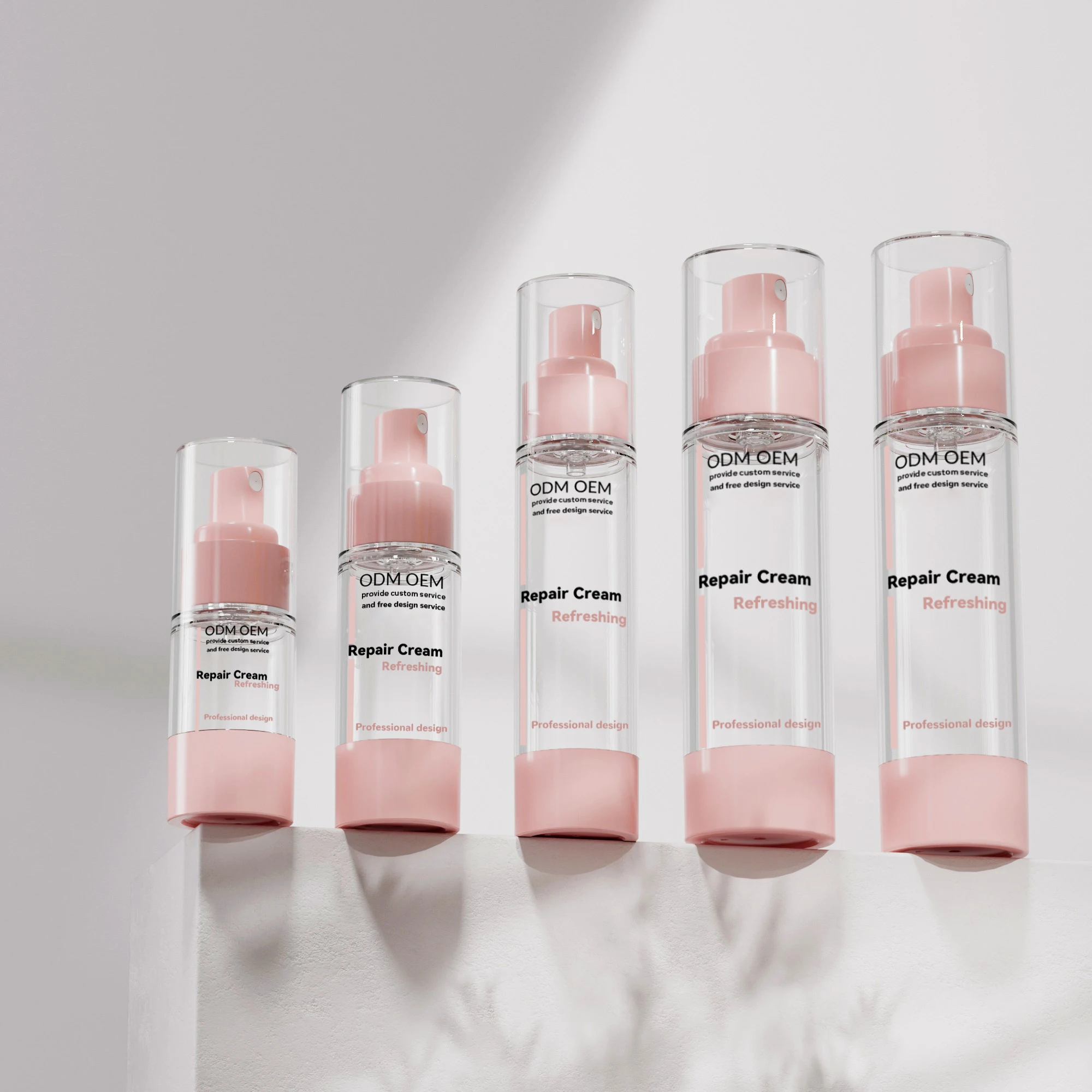 A18 Luxury 15ml 30ml 50ml AS ABS Refillable Lotion Vacuum Cylinder Container Skincare Cosmetics Packaging Airless Pump Bottle