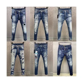 New style custom wholesale men's jeans pants slim skinny jeans design men Straight denim jeans