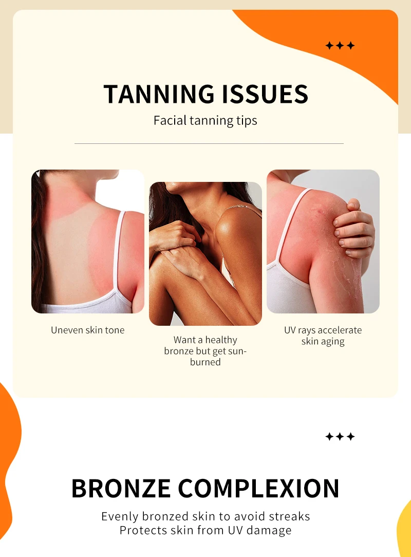 Oem Sunscreen Tanning Oil Drops Private Label Tan Cream Solarium Body Mousse Skin Natural Self