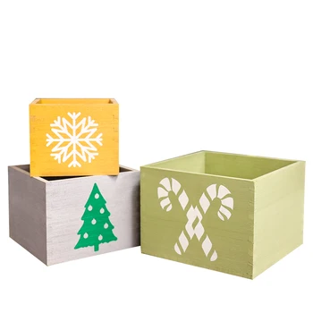 farmhouse wood crate set boxes wooden Christmas crate gift boxes small