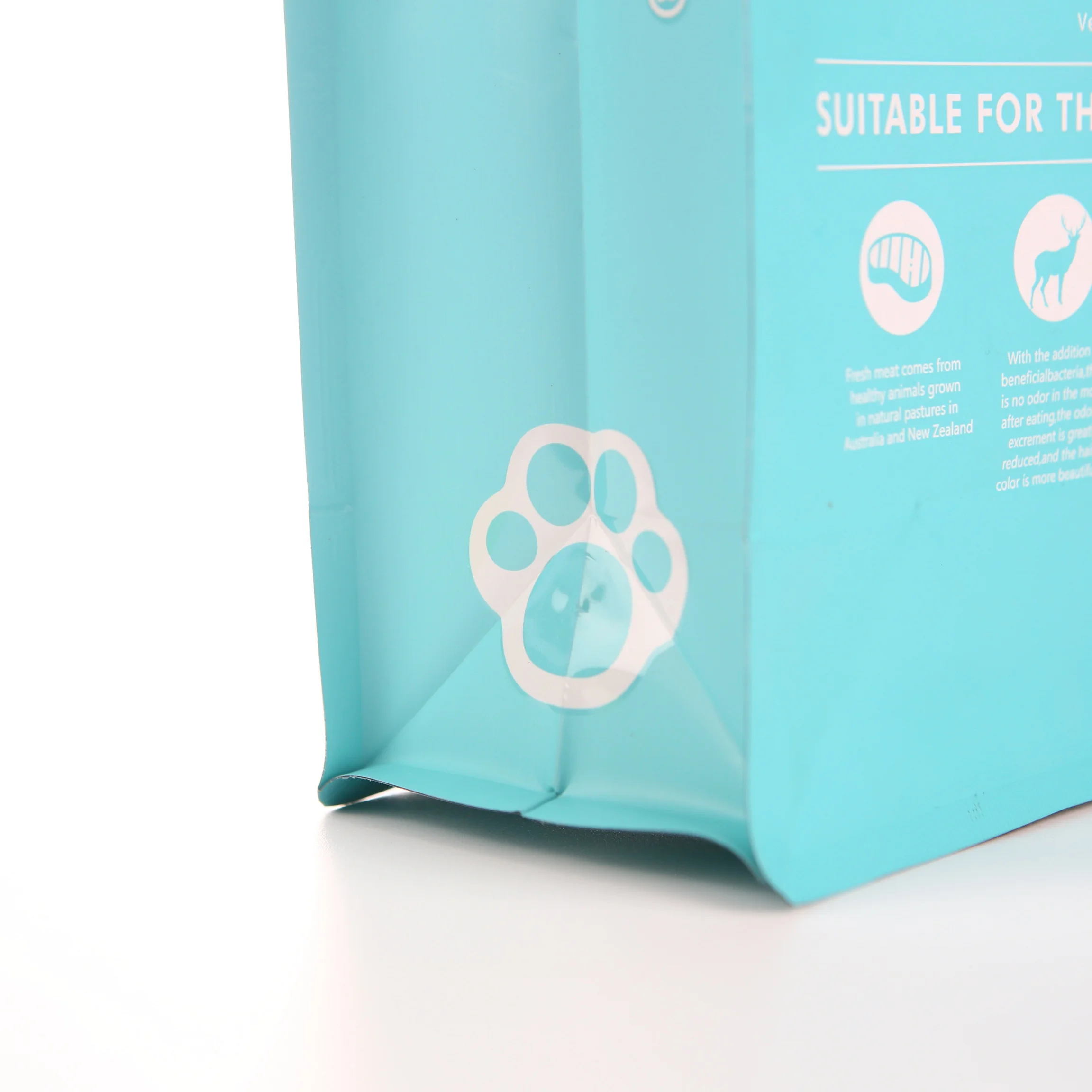 Custom Printed Flat Bottom Packaging Ziplock Pouches Pet Food Bags 5lb