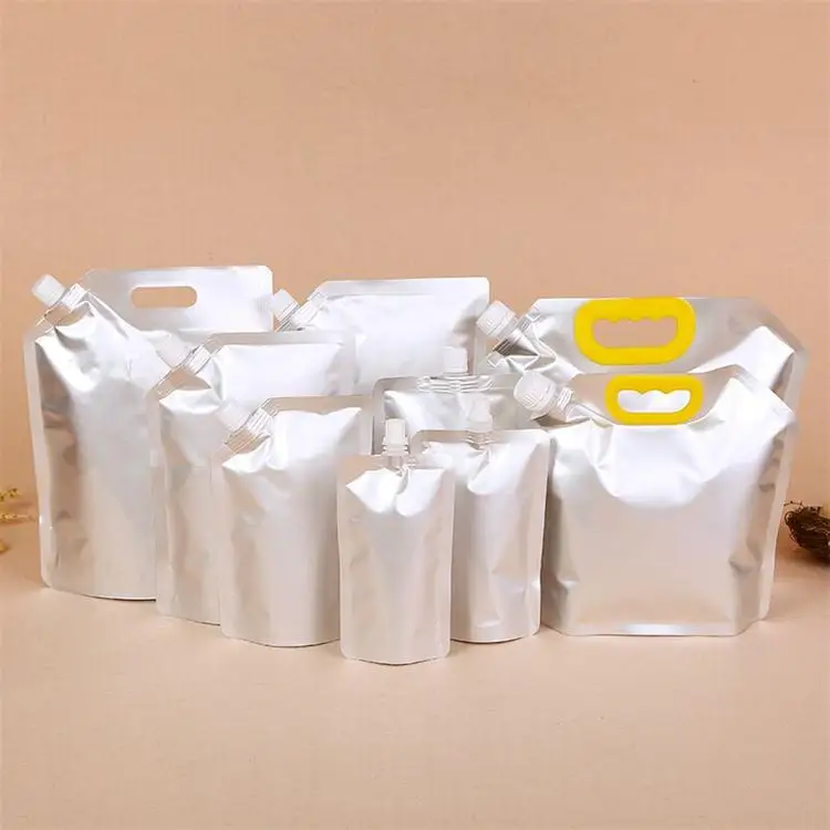 Portable Wet Cat Food Fruit Juice Drink Stand Up Bags Custom Aluminum Foil Spout Pouches For Beverages Liquid Packaging